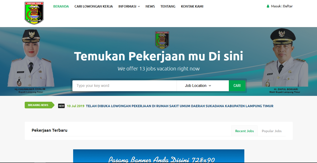 Sistem Informasi Lowongan Kerja Online Kabupaten Lampung Timur